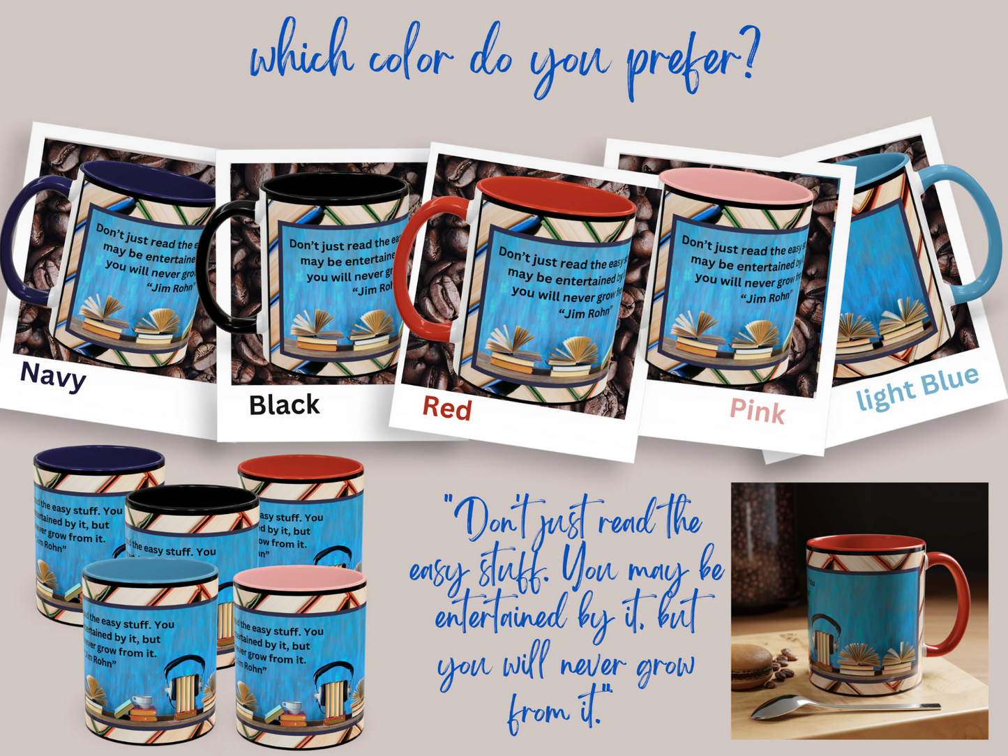 This captivating mug features a delightful book border, showcasing the beauty and wonder of literature. On the shelf, youll find a collection of books, symbolizing the endless possibilities and knowledge that can be gained through reading