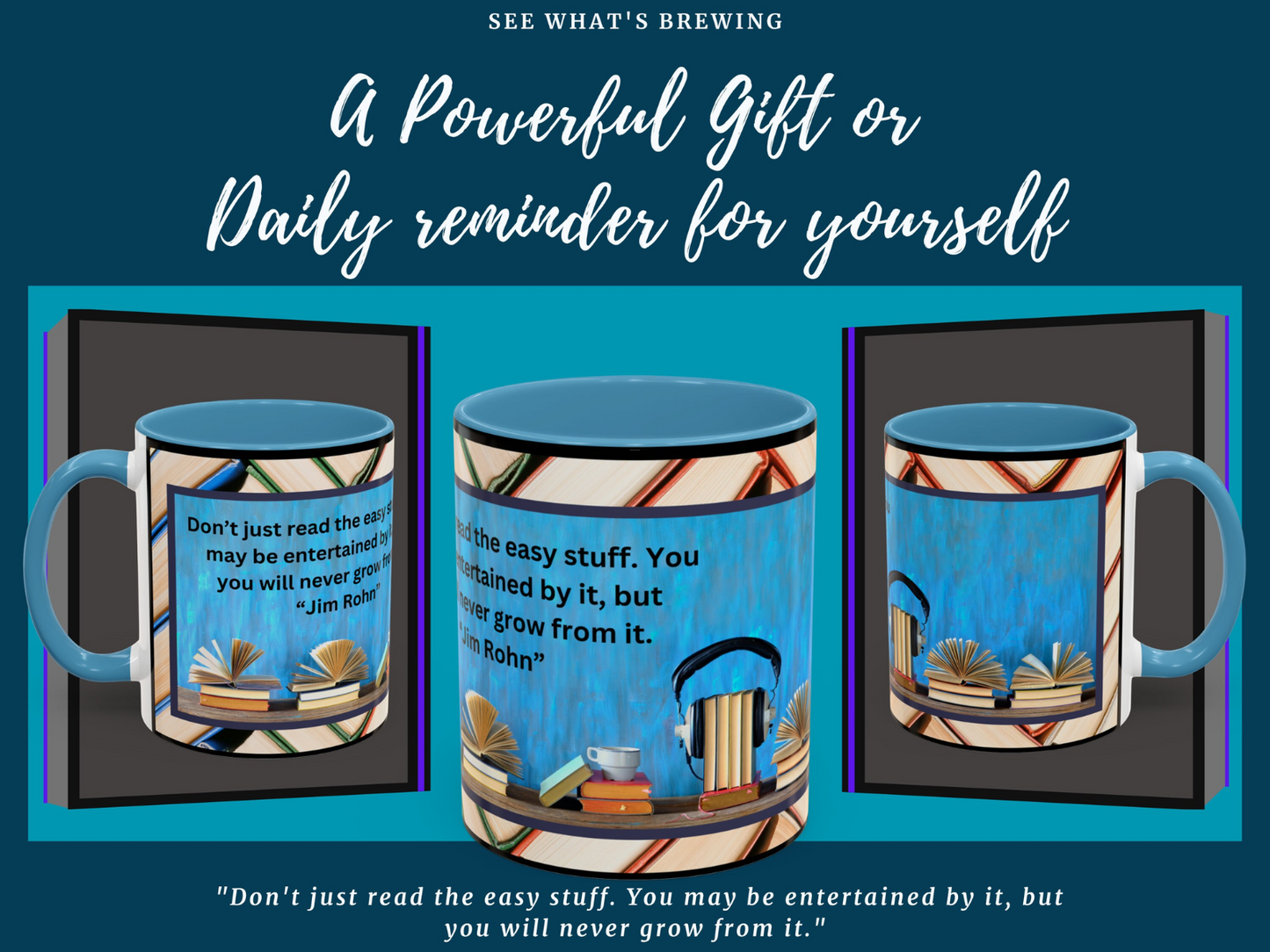 This coffee cup is not only visually appealing but also serves as a daily inspiration to embrace the power of reading and personal development.