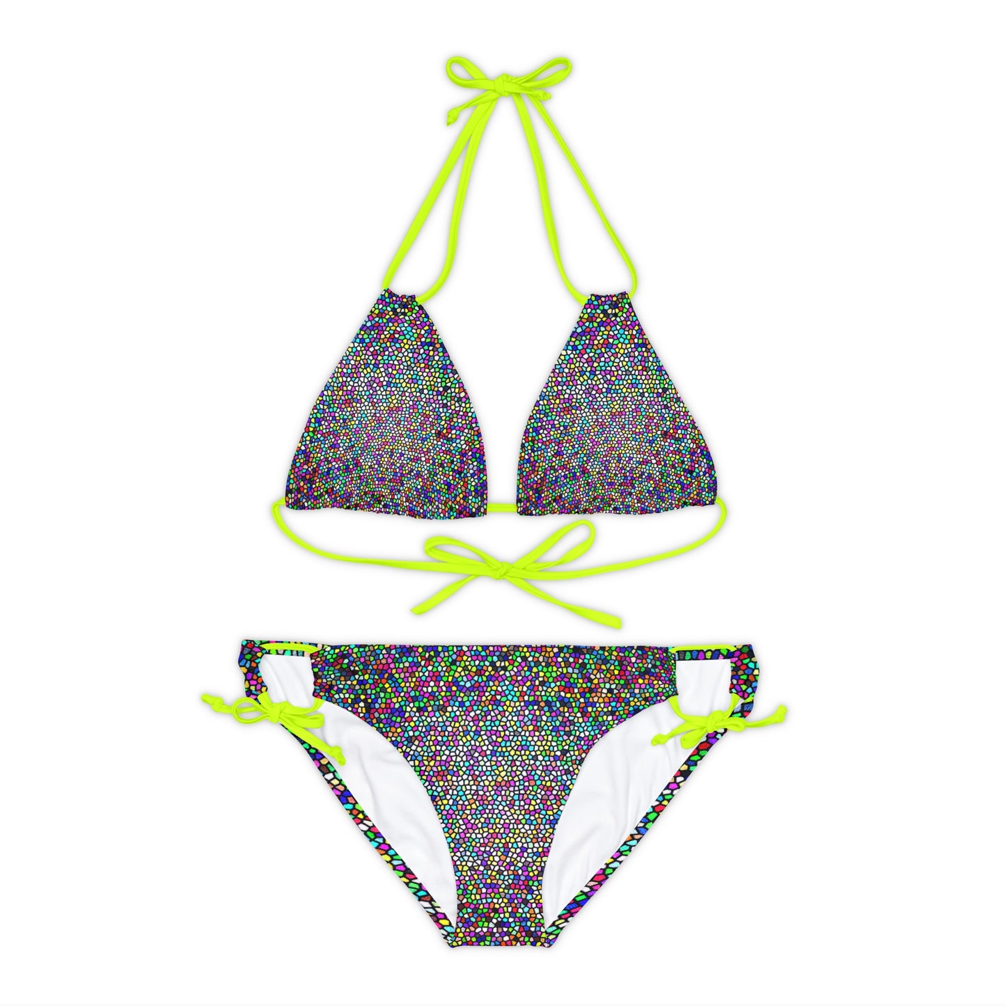 Neon Yellow bikini strings.