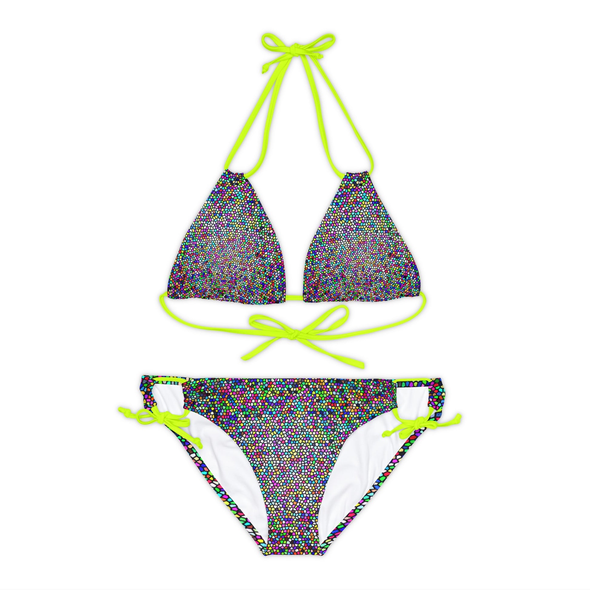 Neon Yellow bikini strings.