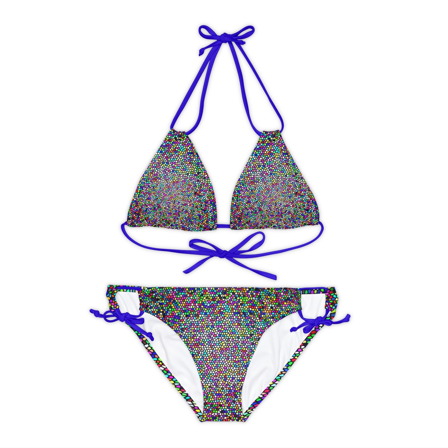 Royal Blue bikini strings.