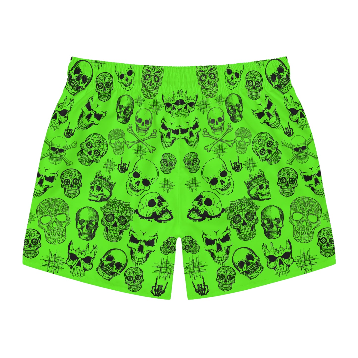 Mens Swim Trunks, Mens Swimwear, Bathing Suit, Beach, Swimsuit, Gothic, Skulls, Shorts, Free Shipping, Chilli's, Neon Beach