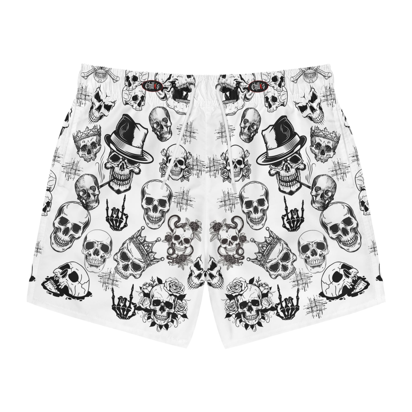 Mens Swim Trunks, Mens Swimwear, Bathing Suit, Beach, Swimsuit, Gothic, Skulls, Shorts, Free Shipping, Chilli's