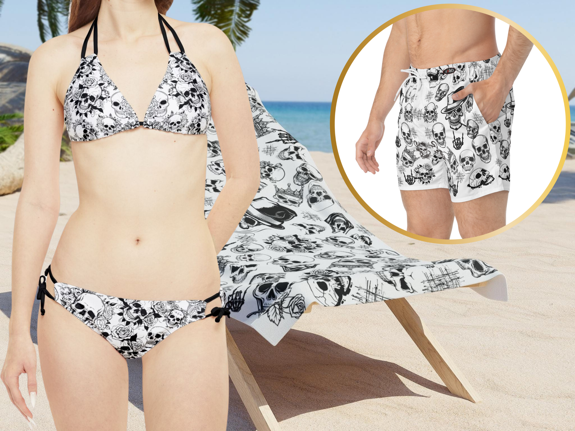 Yes we have a matching bikini for your girl as well as a matching beach towel, now how cool is that!