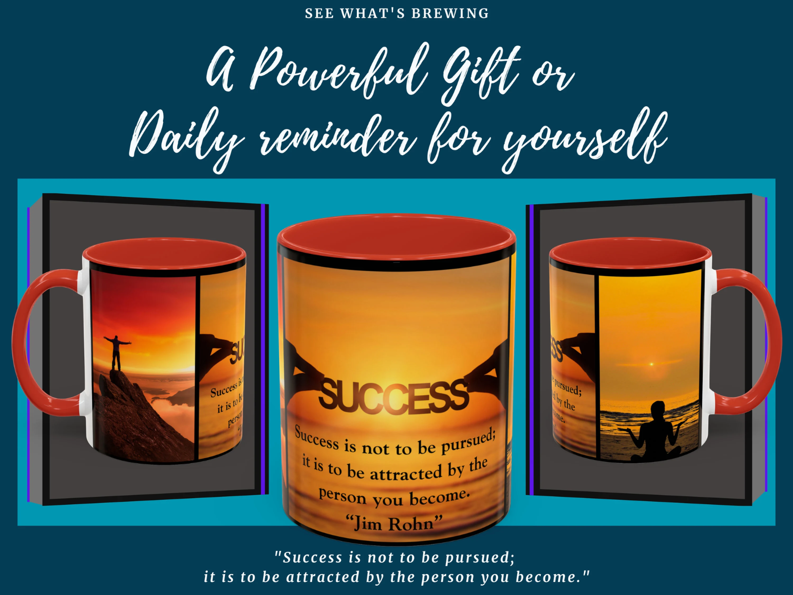 Introducing our stunning 11 ounce black coffee cup, designed to inspire and remind you of the true essence of success Designed by Care and Wishes Boutique.